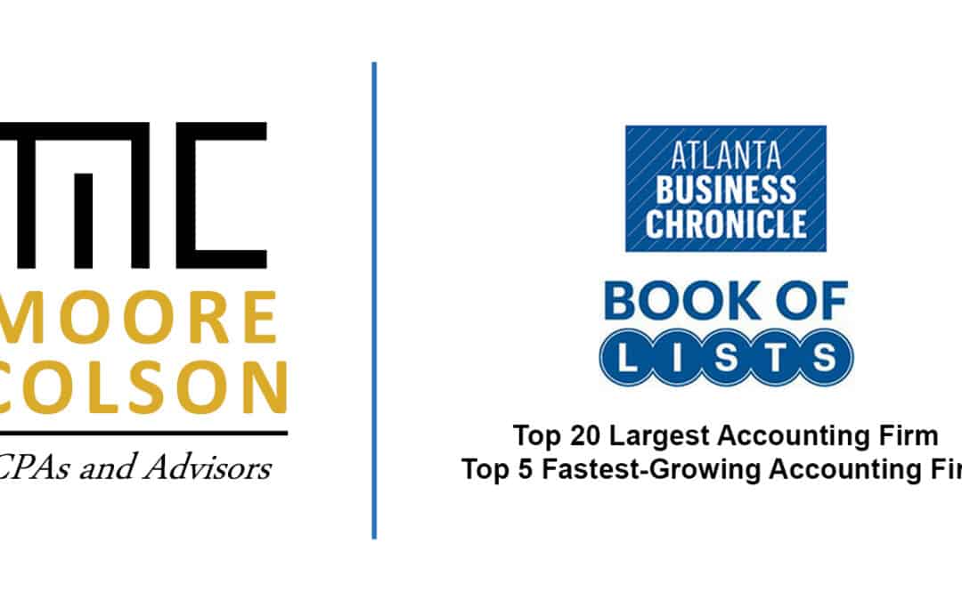Moore Colson Named Top 20 Largest and Top 5 Fastest-Growing Accounting Firm in Atlanta